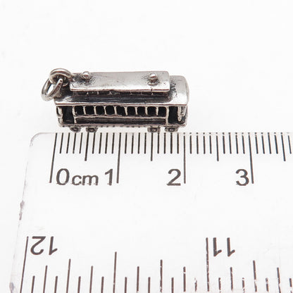 Danecraft 925 Sterling Silver Vintage New Orleans Streetcar 3D Charm Pendant
