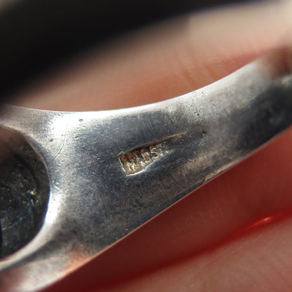 925 Sterling Silver Vintage Real Star Sapphire Modernist Ring Size 9.5