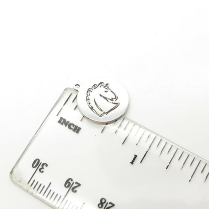 925 Sterling Silver USA Two In Town Horse Charm Pendant