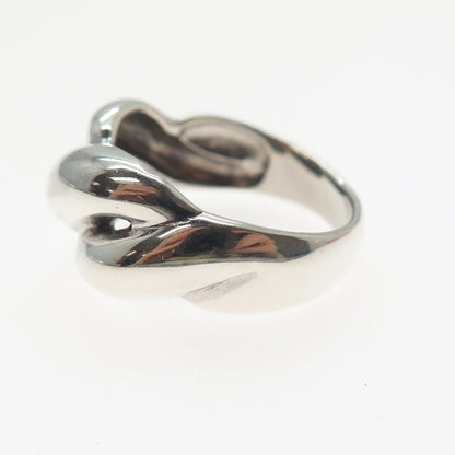 CHAPAL ZENRAY 925 Sterling Silver Vintage Modernist Wavy Ring Size 7