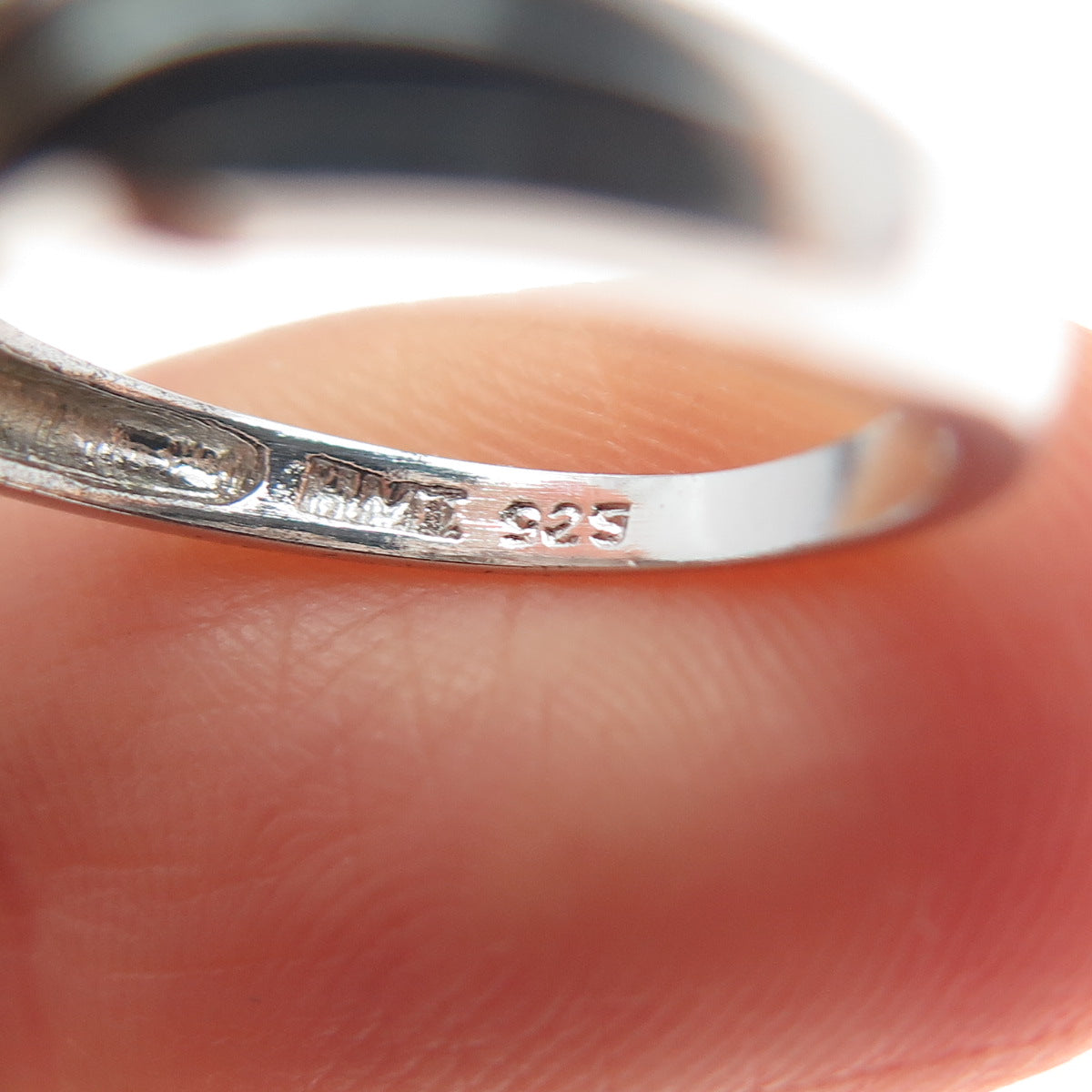 925 Sterling Silver Real Blue Topaz & Round-Cut C Z Bypass Ring Size 6