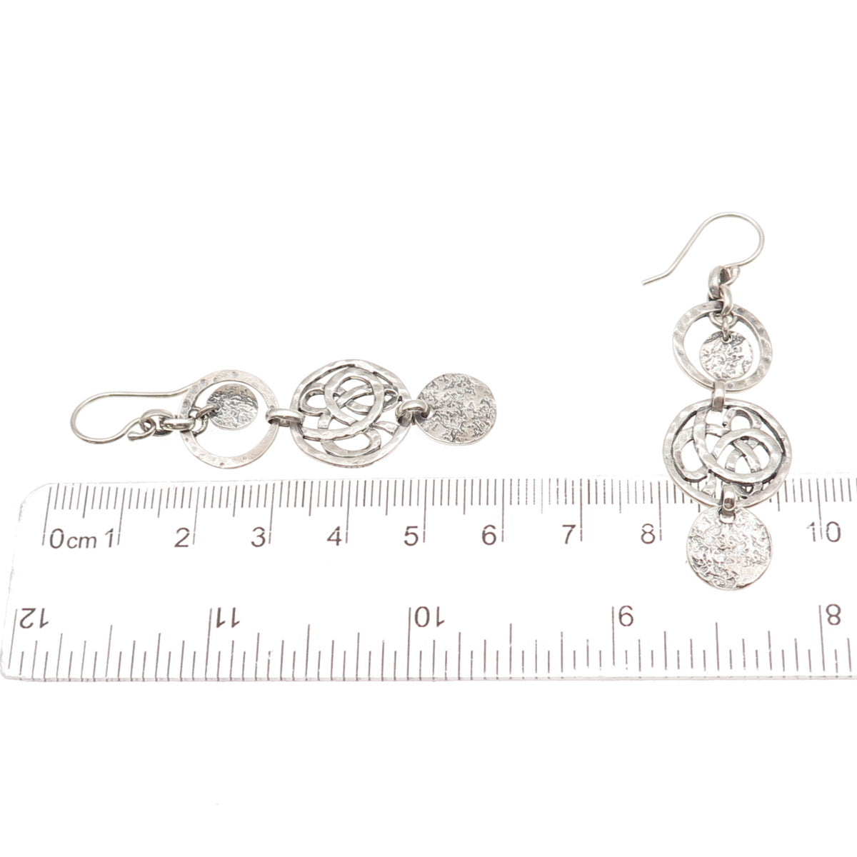 Silpada 925 Sterling Silver Vintage Celtic Disc Oxidized Dangle Earrings