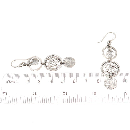 Silpada 925 Sterling Silver Vintage Celtic Disc Oxidized Dangle Earrings