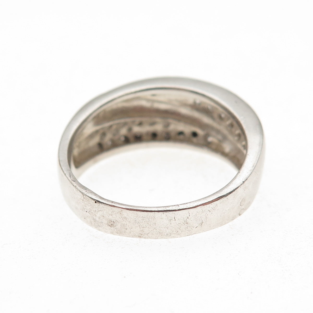 925 Sterling Silver Round-Cut C Z Modernist Ring Size 9.5