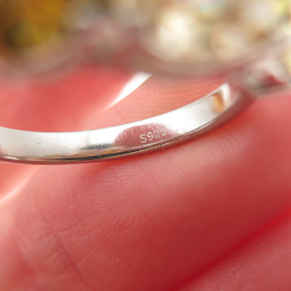 925 Sterling Silver Real Round-Cut Canary Moissanite Ring Size 8.25
