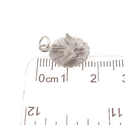Catamore 925 Sterling Silver Antique Art Deco Holy Spirit Oxidized Charm Pendant