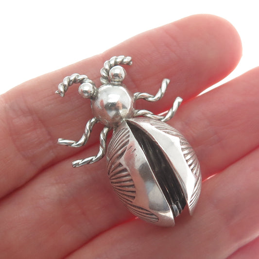 Old Pawn 925 Sterling Silver Vintage Southwestern Native Bug Tribal Pin Brooch