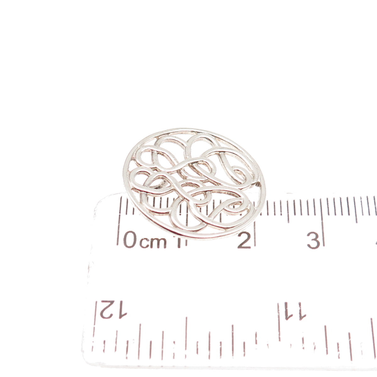 MARK LASH 925 Sterling Silver Vintage Floral Slide Charm Pendant