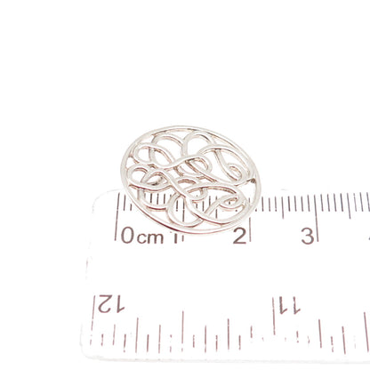 MARK LASH 925 Sterling Silver Vintage Floral Slide Charm Pendant