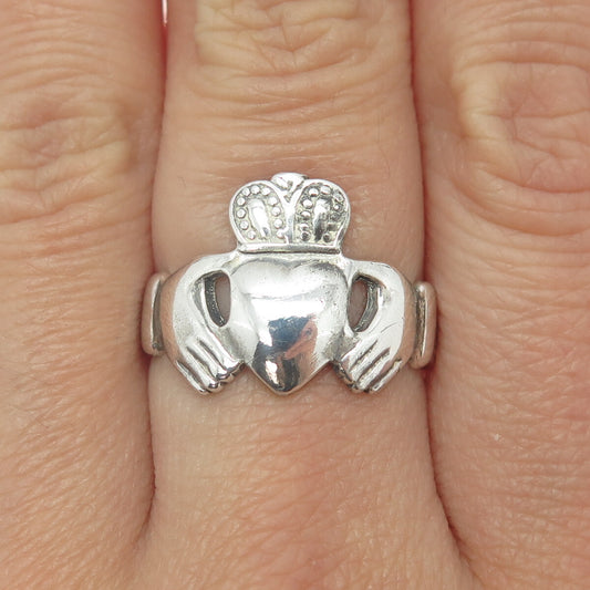 925 Sterling Silver Vintage 1976 OC Ireland Claddgh Ring Size 7.5