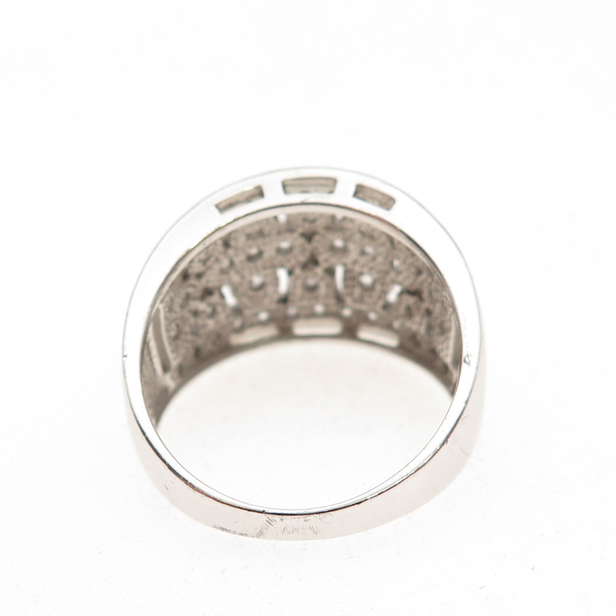 Ross Simons 925 Sterling Silver Round-Cut C Z Floral Ring Size 9