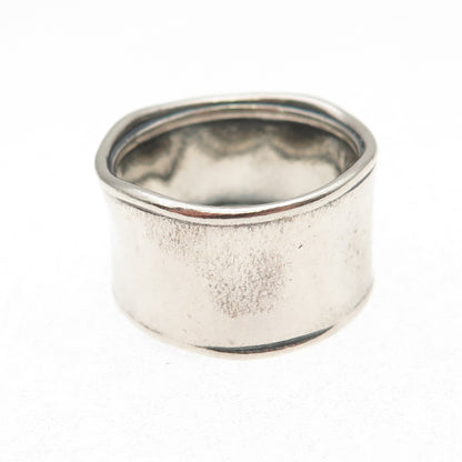 Silpada 925 Sterling Silver Vintage Modernist Oxidized Band Ring Size 11.25