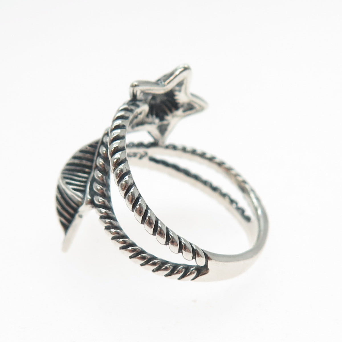 CAROLYN POLLACK AMERICAN WEST 925 Sterling Vintage Star Oxidized Ring Size 10.25