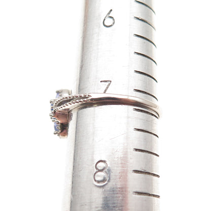 Chuck Clemency 925 Sterling Silver Real Iolite Floral Ring Size 7.25
