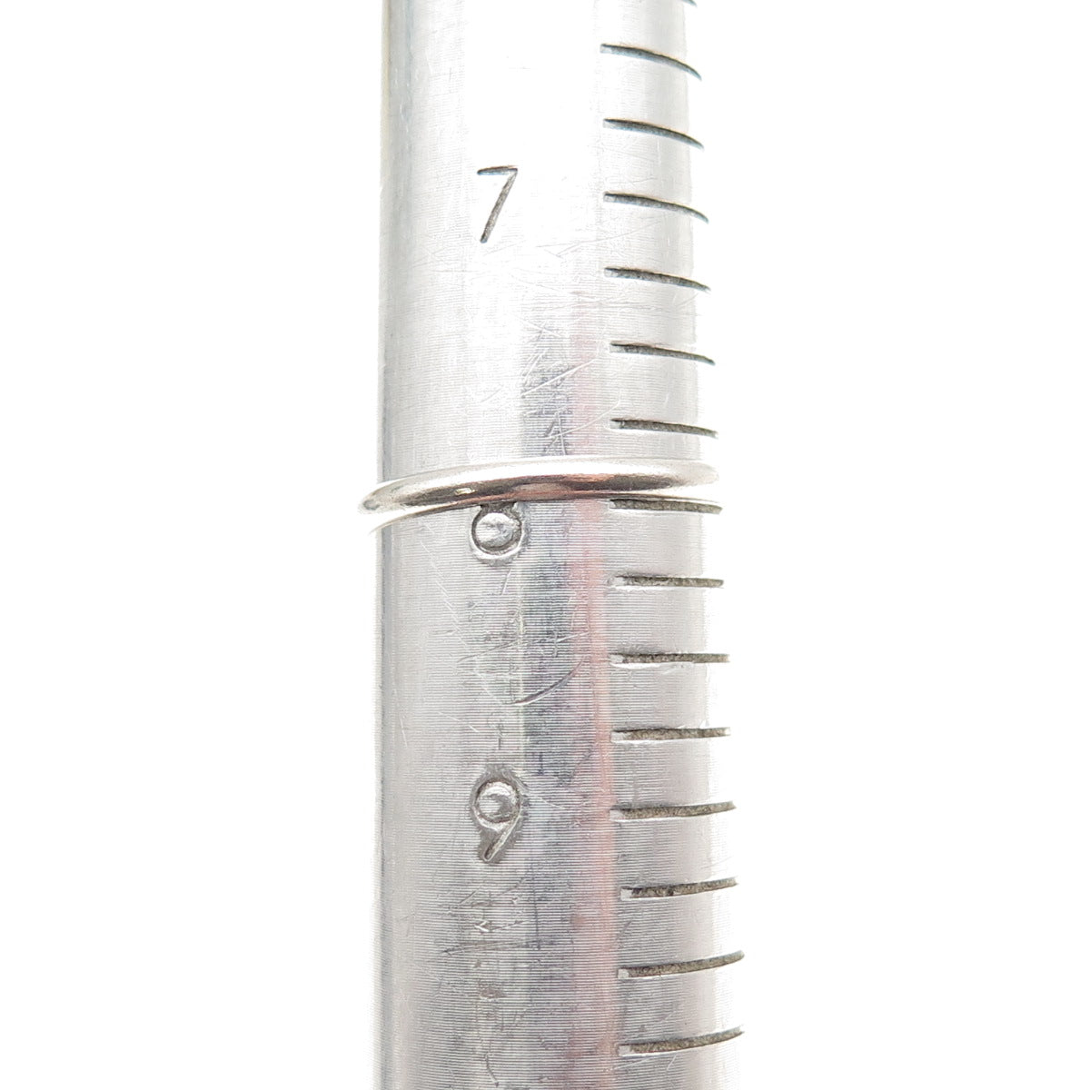 Old Pawn Sterling Silver Vintage Turquoise Cat's Eye Feather Tribal Ring Size 8