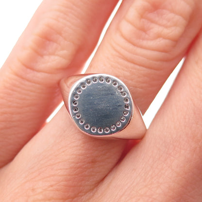Pandora 925 Sterling Silver Round-Cut C Z Circle of Life Signet Ring Size 6