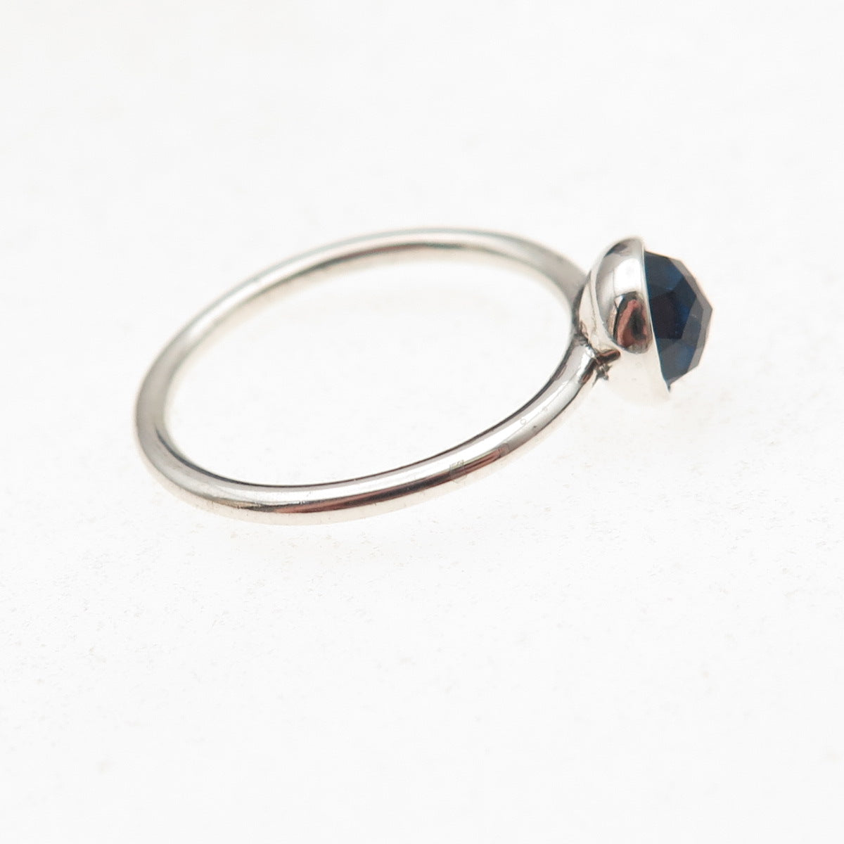 Pandora 925 Sterling Silver Blue Crystal September Birthstone Ring Size 6.25