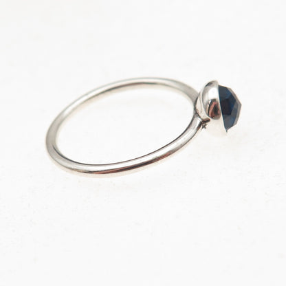 Pandora 925 Sterling Silver Blue Crystal September Birthstone Ring Size 6.25