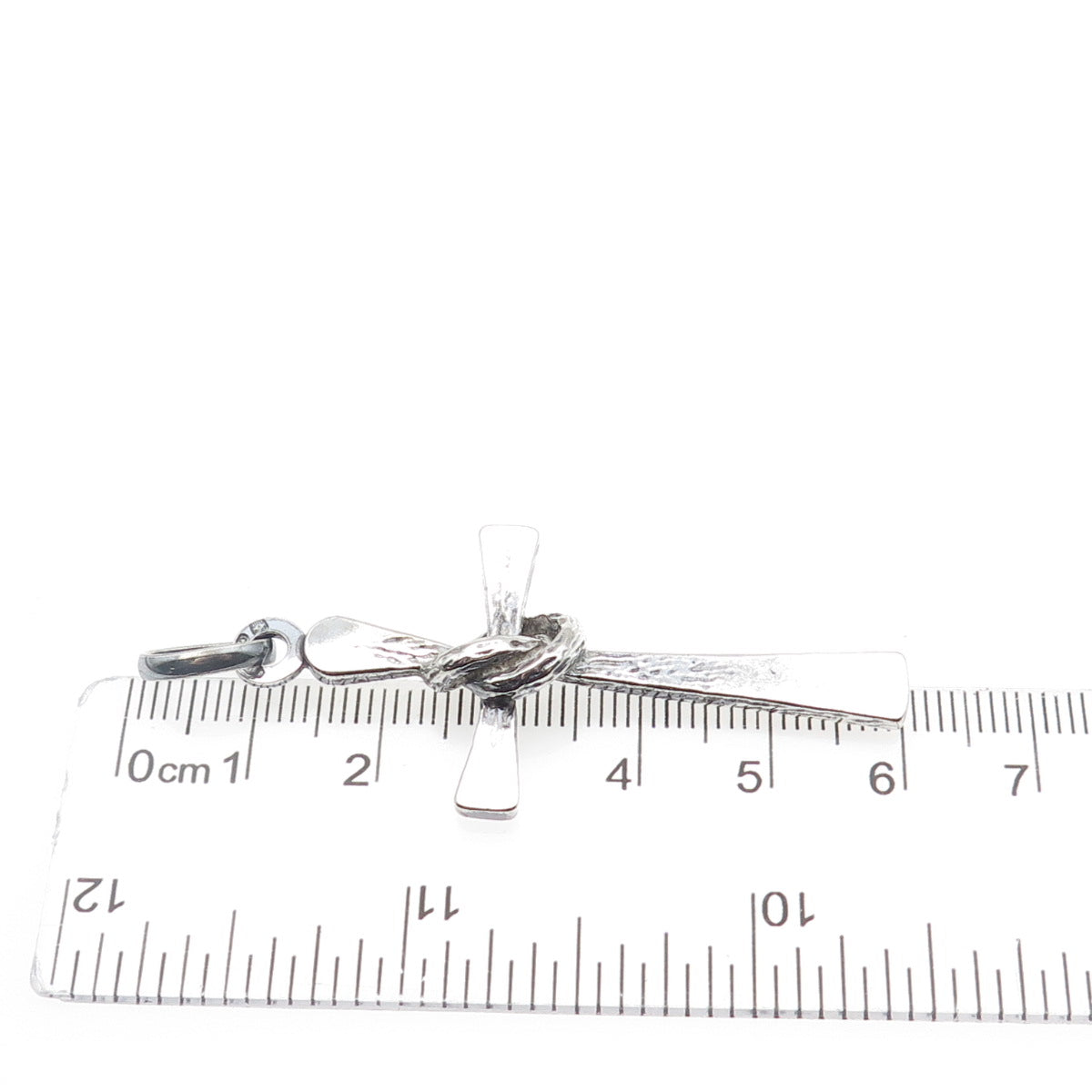 UNOAERRE 925 Sterling Silver Vintage Italy Modernist Cross Oxidized Pendant