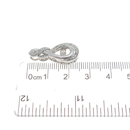 925 Sterling Silver Real Round-Cut Diamond Infinity Minimalist Slide Pendant