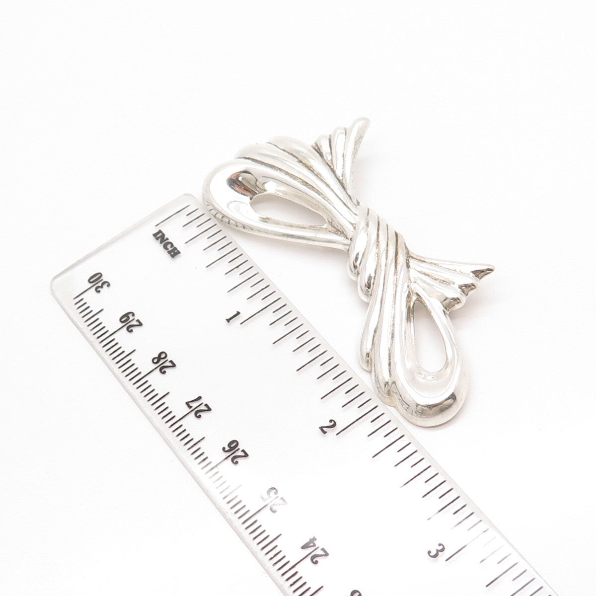 925 Sterling Silver Vintage Bow Pin Brooch