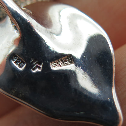 HAGIT GORALI 925 Sterling Vintage Israel Real Black Onyx Box Chain Necklace 18"