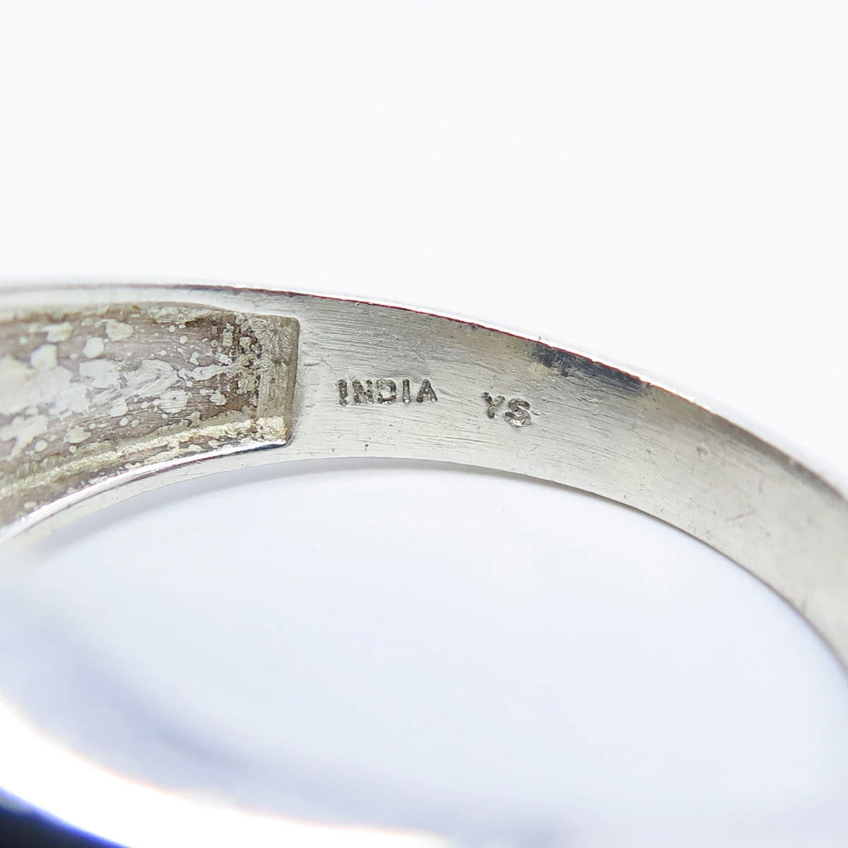 925 Sterling Silver Vintage Real Black Onyx Gemstone Ring Size 12.25