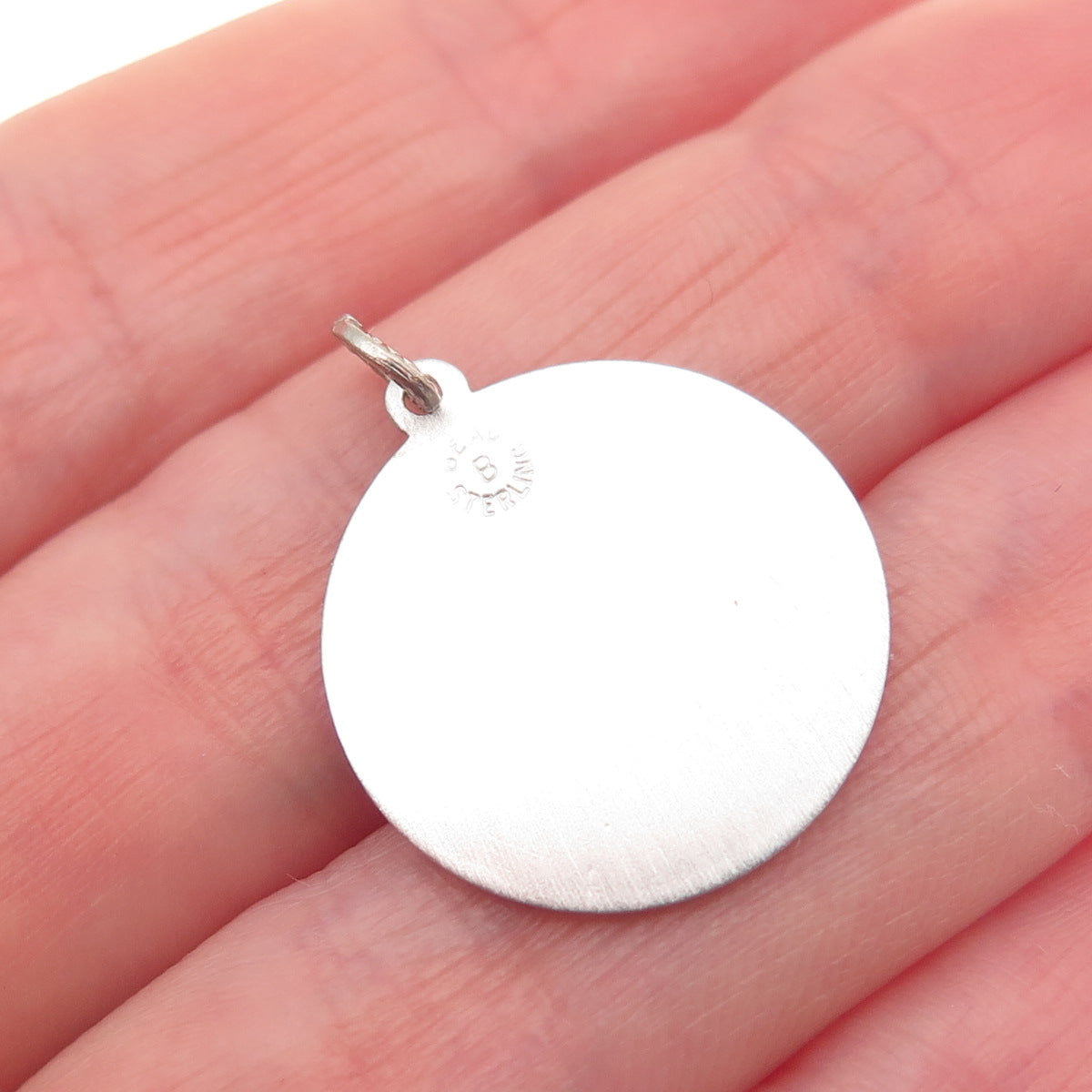 BEAU 925 Sterling Silver Vintage Exciting 19 Round Tag Charm Pendant