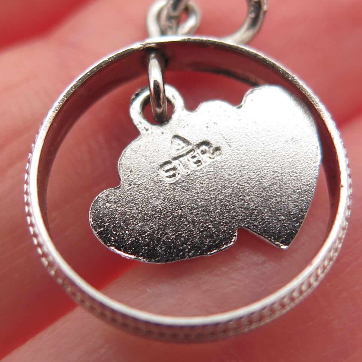 925 Sterling Silver Vintage You & Me Heart Mini Charm Pendant