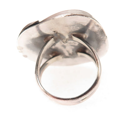 Old Pawn 925 Sterling Silver Vintage Southwestern Turquoise Wing Ring Size 7