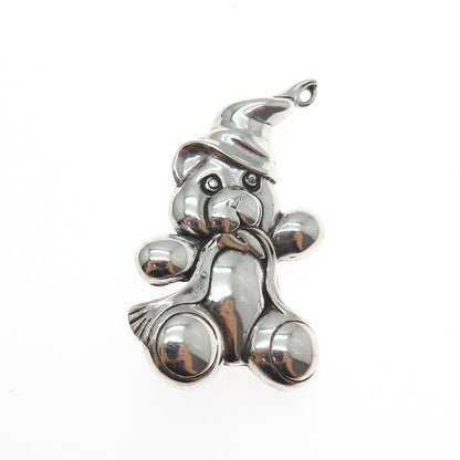 JEZLAINE 925 Sterling Silver Vintage Teddy Bear Oxidized Pin Brooch