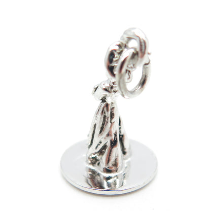 925 Sterling Silver Vintage Bride 3D Pendant
