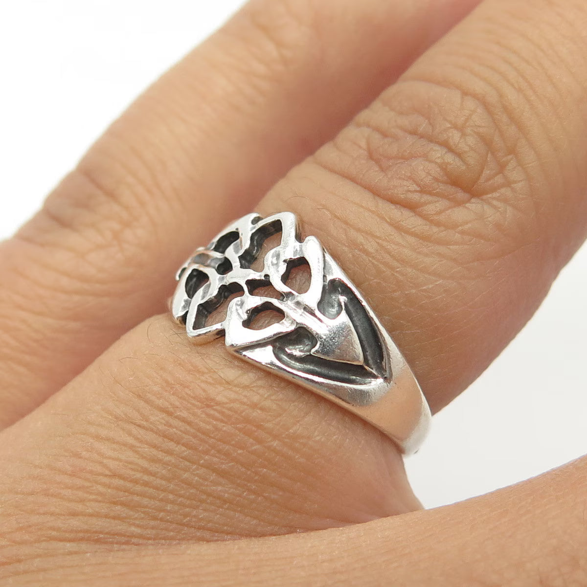 925 Sterling Silver Vintage England Celtic Knot Ring Size 5.5
