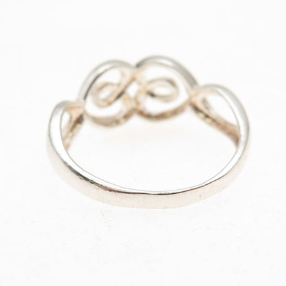 Charles Winston 925 Sterling Silver Vintage Heart Oxidized Ring Size 8.75