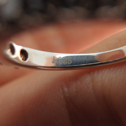 925 Sterling Silver Real Round-Cut Cognac Diamond Half Eternity Ring Size 5.25