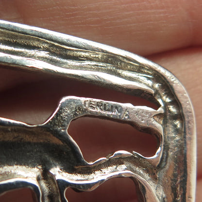 925 Sterling Silver Vintage Lion Large Slide Pendant