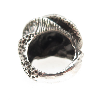 925 Sterling Silver Vintage Modernist Oxidized Ring Size 5