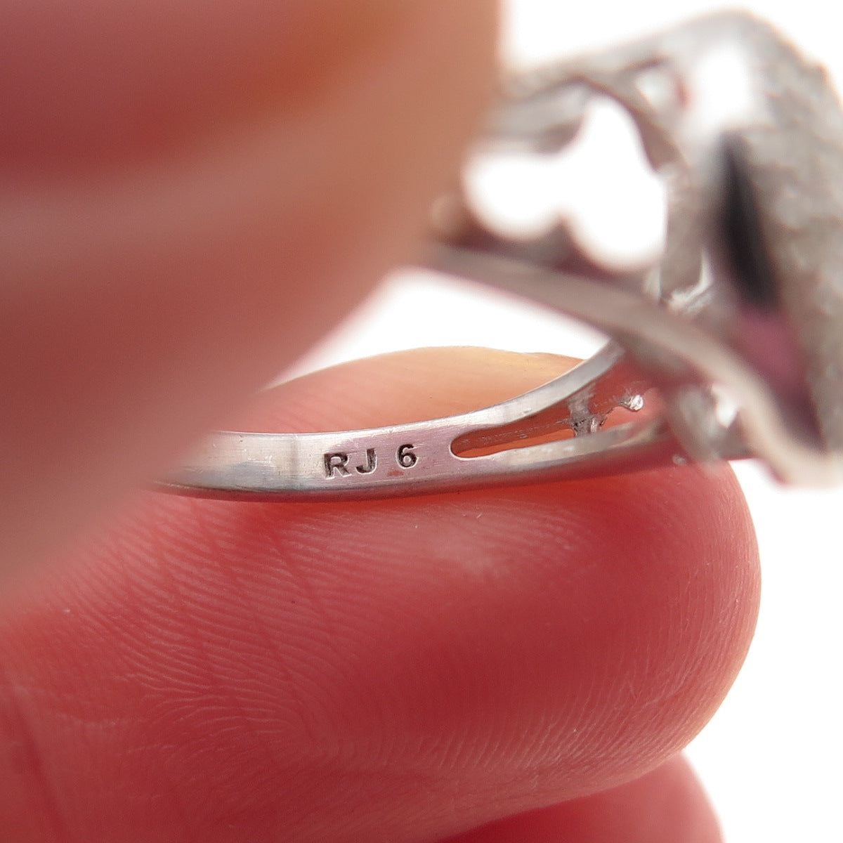 RJ Graziano 925 Sterling Silver Real Round-Cut Diamond Heart Ring Size 6