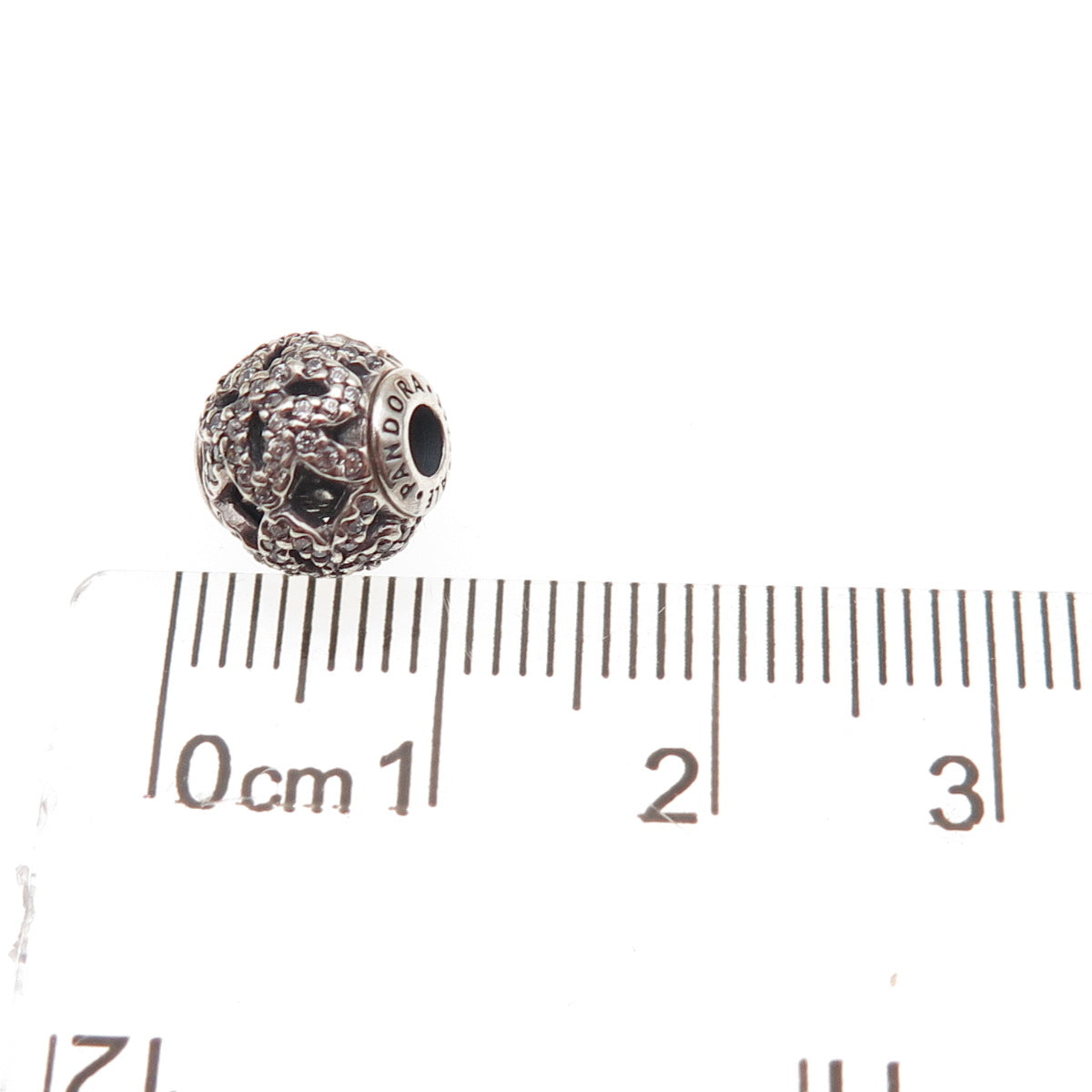 Pandora 925 Sterling Silver C Z Essence Appreciation Slide Bead Charm