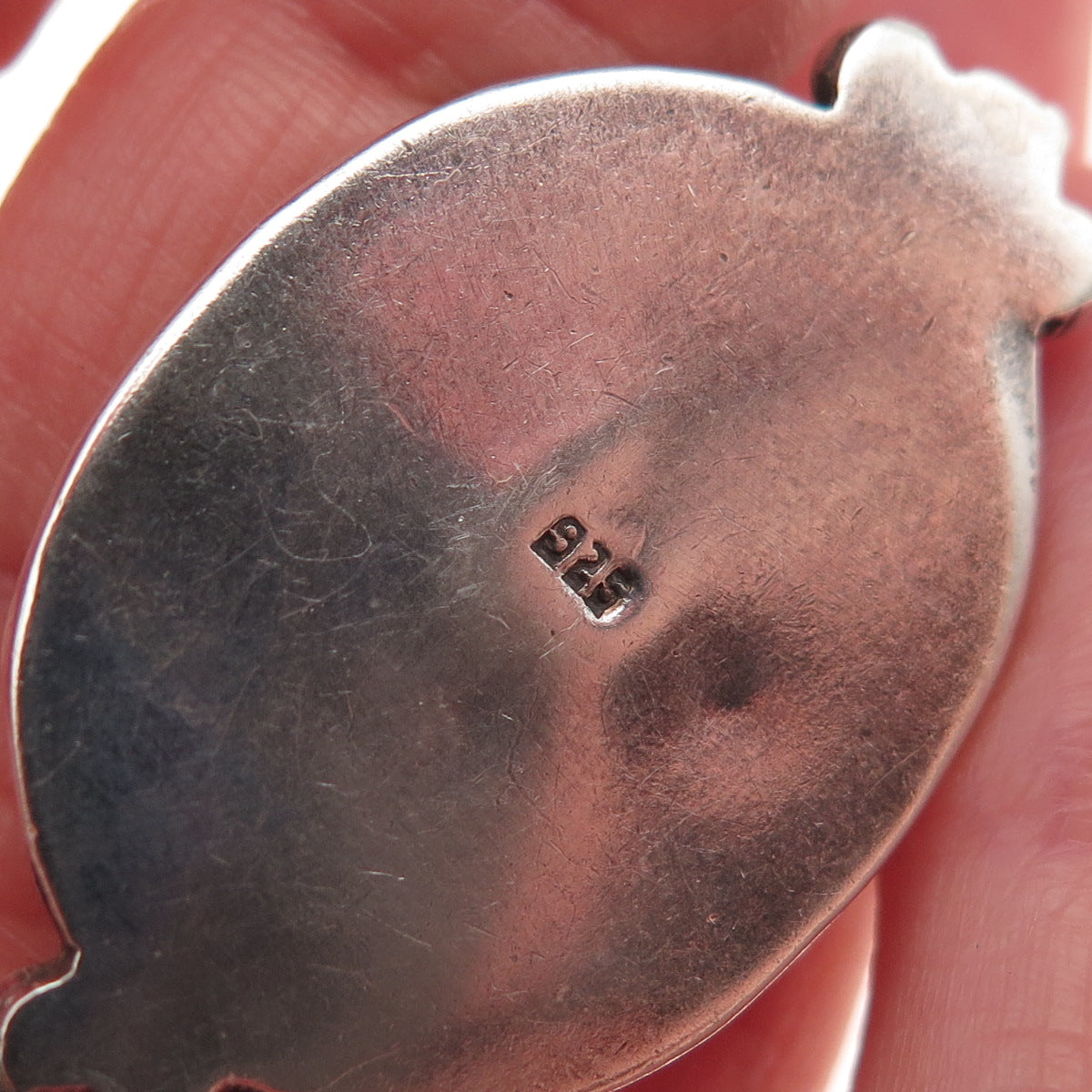 925 Sterling Silver Vintage Real Cabochon Eilat Modernist Slide Pendant