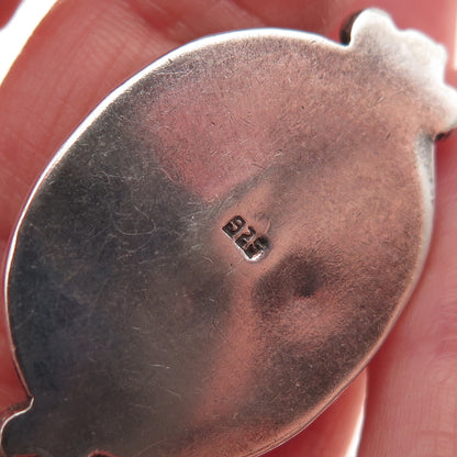 925 Sterling Silver Vintage Real Cabochon Eilat Modernist Slide Pendant
