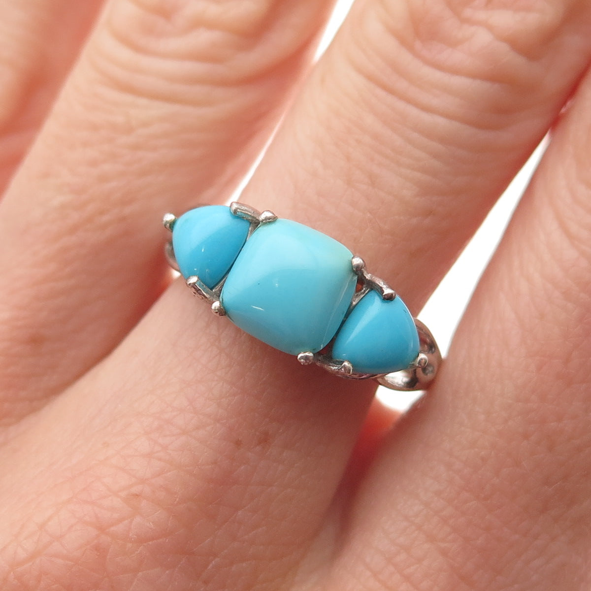 Chuck Clemency 925 Sterling Silver Real Sleeping Beauty Turquoise Ring Size 8