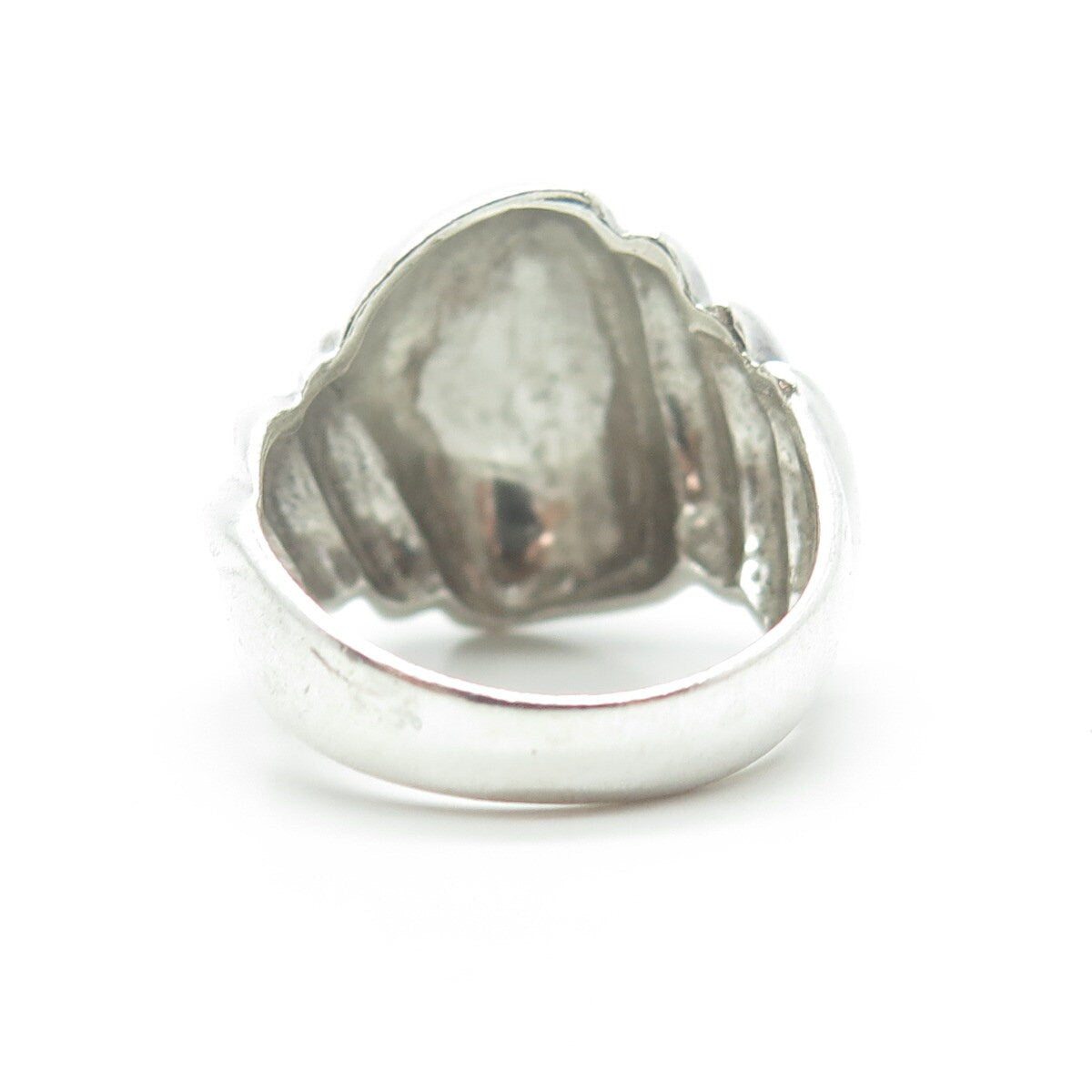 925 Sterling Silver Vintage Ribbed Ring Size 7.75