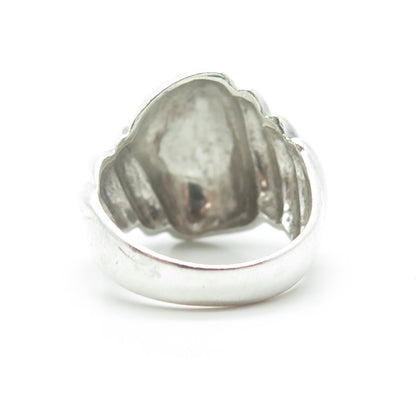 925 Sterling Silver Vintage Ribbed Ring Size 7.75
