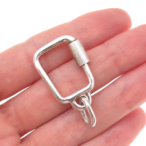925 Sterling Silver Vintage Mexico Bracelet / Necklace Carabiner Lock Clasp
