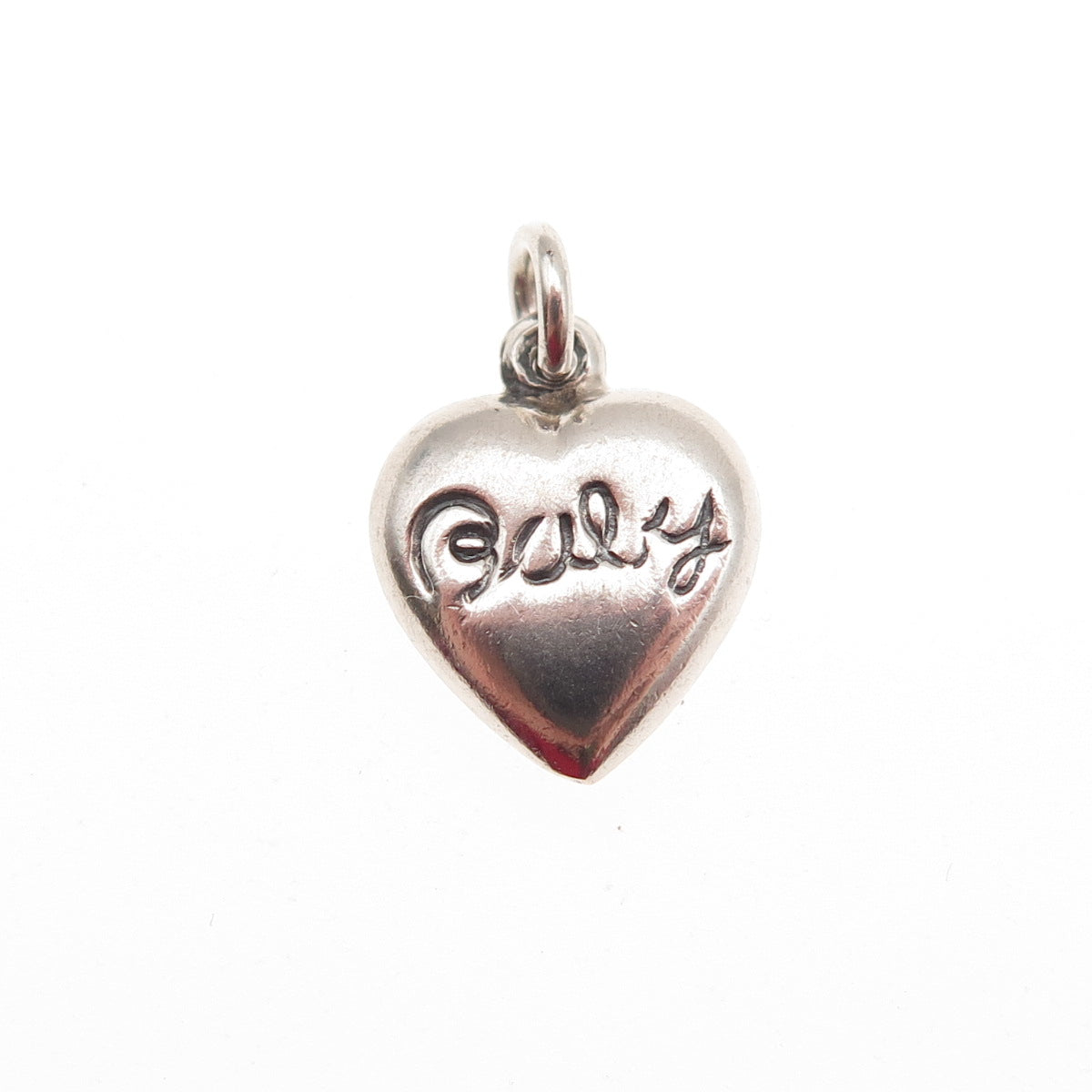 925 Sterling Silver Antique Art Deco Baby Chatelaine Heart Mini Charm Pendant