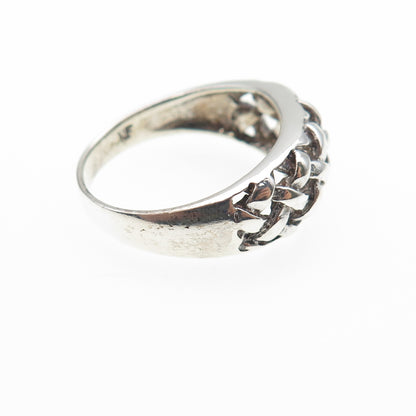 CHAPAL ZENRAY 925 Sterling Silver Vintage Woven Cage Oxidized Ring Size 7