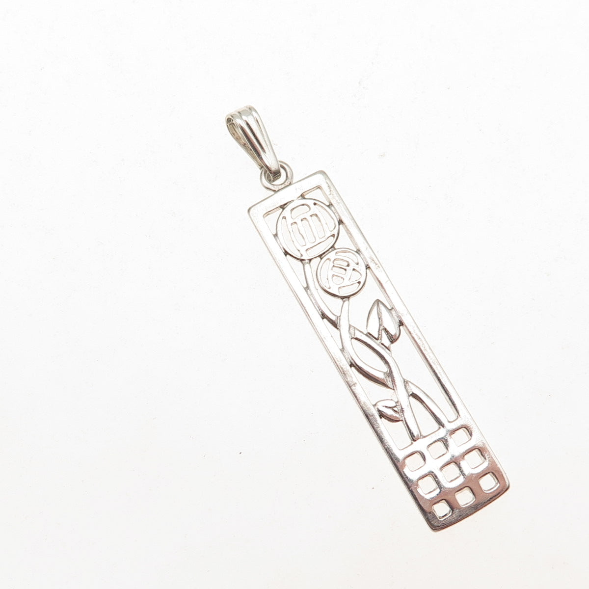 925 Sterling Silver Vintage Charles Rennie Mackintosh Modernist Charm Pendant
