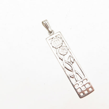 925 Sterling Silver Vintage Charles Rennie Mackintosh Modernist Charm Pendant