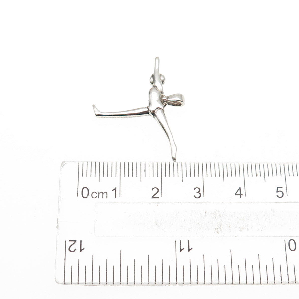 925 Sterling Silver Vintage Gymnast Modernist Charm Pendant